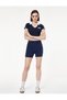High Waist Pocketed Slim Fit Biker Sports Leggings with Stitching Detail - 2