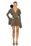 Women's Khaki Flounce Ruffle Lined No-Show Mini Dress