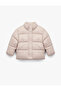High Collar Long Sleeve Inflatable Coat with Zipper Pockets