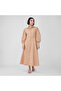Brown Cotton Poplin Midi Shirt Dress