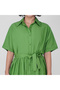 Green Cotton Poplin Shirt Dress - 5