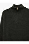 Regular Fit Long Sleeve Collar Detailed Half Zipper Knitwear Sweater - 5