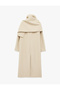 Long Sleeve Buttoned Pocketed Double-Breasted Shawl Collar Cashmere Coat - 5