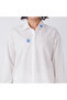 White Cotton Poplin Shirt with Blue Floral Embroidery - 6