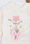 Baby Girl 100% Cotton Floral Embroidered 3-Piece Bodysuit Set with Hat and Gloves - 4