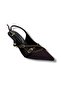 Gedik Pasha 2034-26 Linen Studded Open Back Women's Stiletto