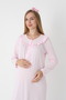 Maternity Nightgown Long Sleeve Lace Collar Breastfeeding Feature m L XL XXL 3XL 4XL - 2