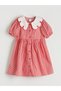Red Baby Collar Girl's Striped Dress