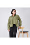 Green Cotton Poplin Asymmetric Shirt
