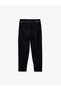 High Waist Striped Carrot Pants with Belt Detail and Pockets - 3