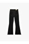 Cotton Spanish Flare Slim Fit High Waist Denim Trousers - Flare Jeans - 4