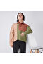 Brown & Beige Cotton Poplin Color Block Shirt
