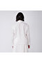 White Cotton Poplin Shirt with Blue Floral Embroidery - 3