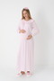 Maternity Nightgown Long Sleeve Lace Collar Breastfeeding Feature m L XL XXL 3XL 4XL - 3