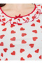 Heart Printed Crop T-Shirt and Shorts Pyjama Set - 4