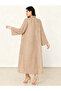 Beige Texture Open Front Cardigan and Halter Neck Maxi Dress Co-Ords - 4