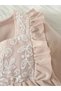 Girls Beige Lace Trim T-Shirt and Pyjama Set - 5