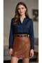 100% Genuine Leather Women's Belt 2 cm – Stylish & Daily Use with Antique Yellow Buckle - 2