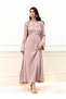 Pink Embroidered Halter Neck Dress with Kimono Co-Ords - 4
