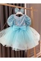 BabyAden Sequin-Embellished Tulle Puffy Birthday Party Costume Short Balloon-Sleeve Formal Girls' Dress - 5