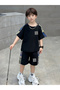 Boys Graphic Print T-Shirt and Shorts Set