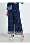 Women Navy Embroidered Shirt and Trousers Co-Ords - 5