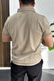 Men's Patterned Polo Neck T-Shirt Mink Edw457 - 3