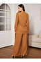 Coffee Brown Textured Shirt and Wide Leg Pants Co-Ords - 6