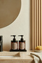Set of 2 Amber Glass Soap Dispensers - 220 ml Liquid Soap and Lotion Bottle Dispenser - 220Hhcc - 4