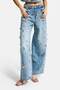 Women's Denim Color 12s6-32 Mega Baggy Fit Special Tailoring Accessorized Design Denim Jean