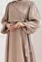 Side Tie Glittery Hijab Evening Dress-Vi̇zon - 5