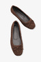 Carlot Women's Genuine Leather Ballerinas - Brown Suede - 5