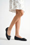 Carlot Women's Genuine Leather Ballerinas - Black - 6