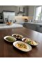 19 cm Porcelain Kayak Plate – Stylish and Multi-Purpose Serving Plate, Gift Presentation Plate, 4 Pcs