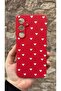 Samsung Galaxy A16 Compatible Mini White Heart Patterned Silicone Shock Absorbing Classic Protected Rubber Case - 2