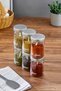 Set of 6 350 ml Spice Storage Containers with Silver Metal Lids, Glass Jars (Plastic Spoon/Label Included) - 2