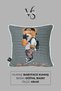 Cushion Cover 45X45 cm Teddy Bear Patterned – Babyface Fabric with White Piping and Hidden Zipper - 3