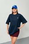 Women's 100% Cotton T-Shirt with Filkete Accessories Navy Blue - 26Y 26508