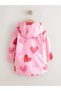 100% Organic Cotton Hooded Pink Heart Patterned Waterproof Children's Coat Raincoat Alyh47331 - 5