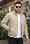 Classic Transitional Zip-Up Men's Jacket & Coat Cream - 4