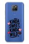 General Mobile Gm 20 Compatible Kinda Sweet Kinda Wild Patterned Transparent Phone Case