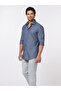 The Graphite Line Dark Grey Striped Cotton Shirt Slim Fit - 5