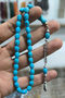 Original Veined Turquoise (Turquoise) Natural Stone Prayer Beads with Drop Tassels - 2