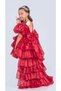 Babyaden Stoned and Crowned Front Short Back Long Detachable Tail Birthday Party Girl's Evening Dress