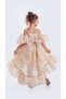 Babyaden Tailed Karolin Cloth Low Balloon Sleeve Birthday Evening Dress Costume Girl Children Dress - 3