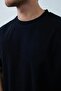 Men's Oversize Wide Cut Cotton Self-Patterned Terry Fabric Basic Crew Neck T-Shirt - 2