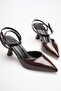 Women's Bitter Brown Patent Leather Heeled Shoes Tr03Ms02E - 8