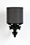 Herringbone Single Zamak Metal Black Sconce - with Anthracite Cap
