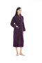 Gaia Şalyaka Women's Bathrobe - Plum 100% Cotton - 2