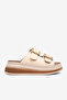 Women's Beige Comfortable Fit High Sole Buckle Slippers